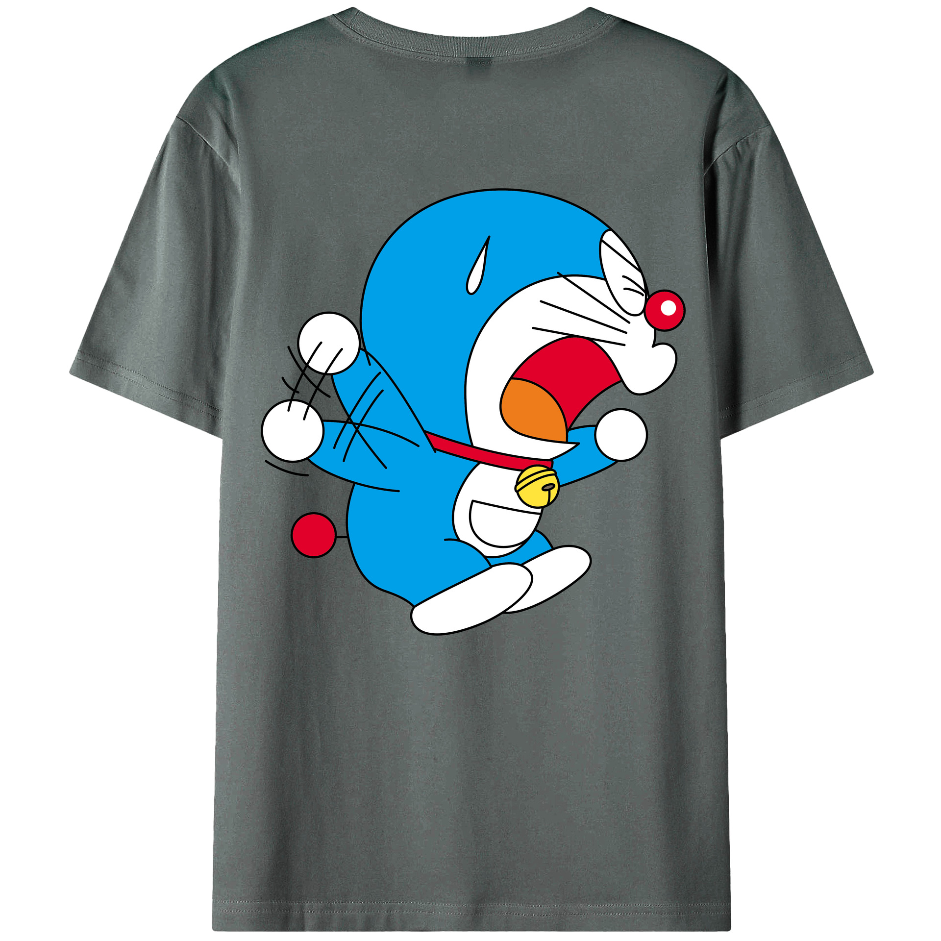 （画像用） ドラえもん Doraemon 綿100％ メンズ半袖Tシャツ（バックプリント） 通気性